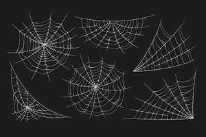 Hand Drawn Spider Webs