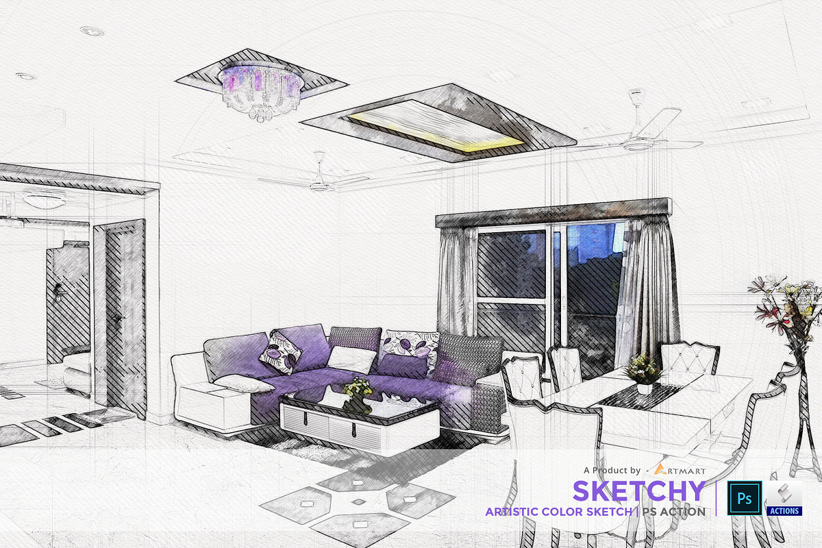 Sketchy - Artistic Color Sketch, an Action Add-On by A R T M A R T (Photo 1 of 10)