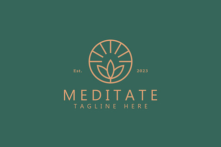 Meditate Floral Lotus Logo, a Branding & Logo Template by Signatoro