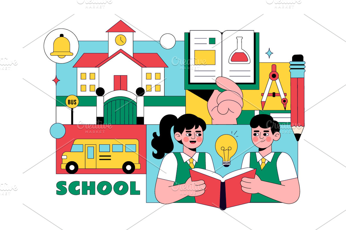 10 School Vector Illustration, an Education Illustration by denayunebgt (Photo 4 of 4)