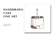 Line Art Cake Illustration, a Decorative Illustration by Brand_Hero (Thumbnail 1 of 4)