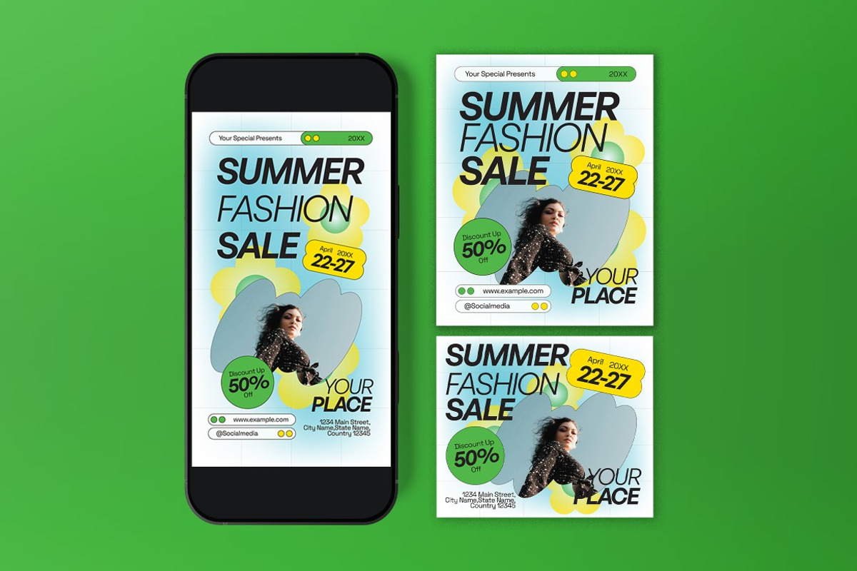White Blue Bold Summer Fashion Sale, a Flyer Template by graphicook (Photo 3 of 3)