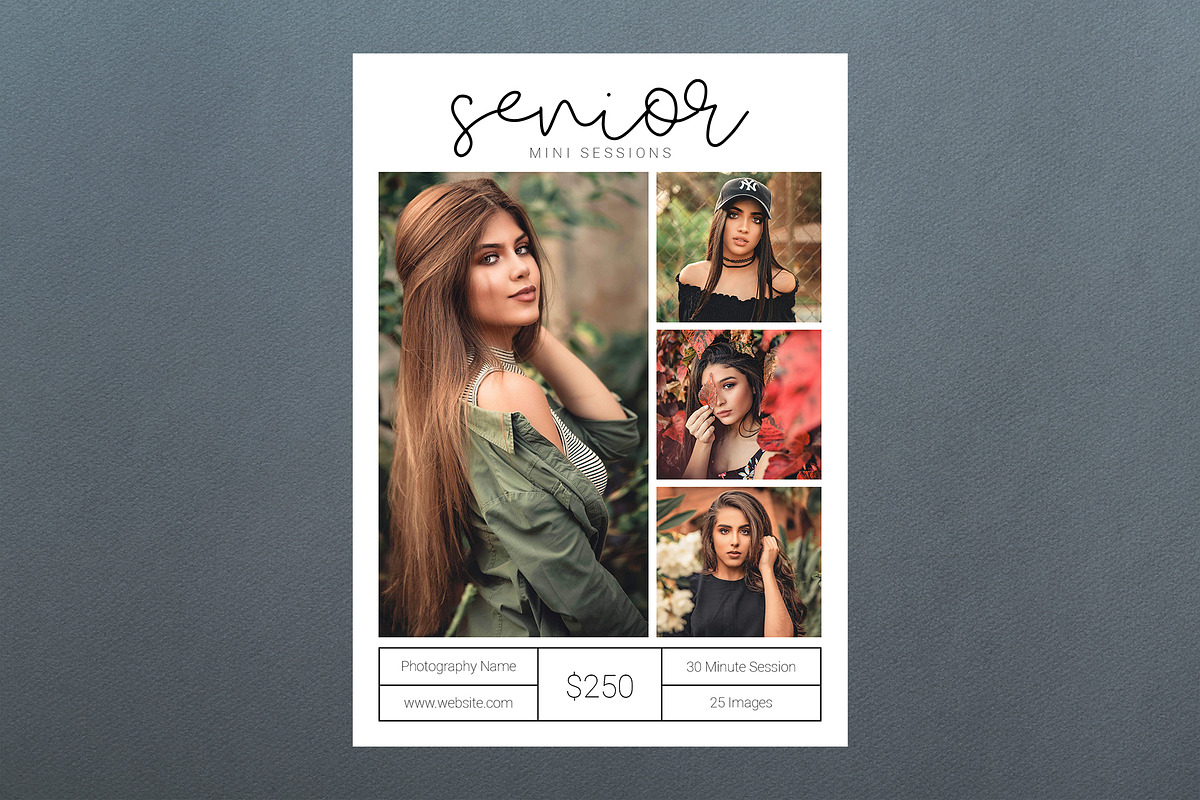 Senior Session Template PSD, a Marketing Template by Two Flamingos Shop