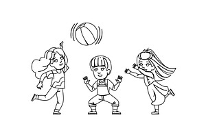 throw kids playing catch vector, a Person Illustration by pikepicture