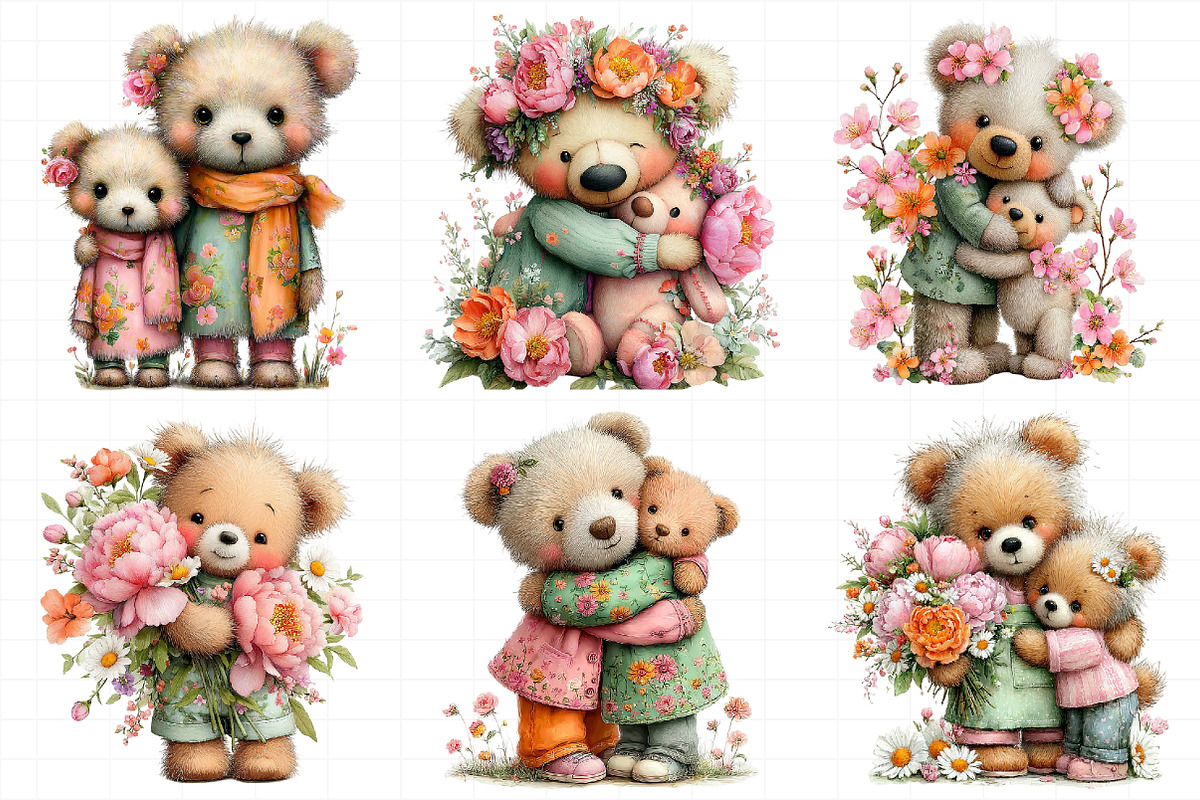 Mother’s Day Teddy Bear Clipart, an Illustration by Daily.Designs (Photo 7 of 8)