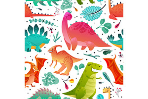 Dinosaur Seamless Pattern. Dino