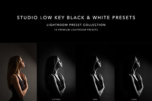 Studio Portrait Low Key BW Presets, an Action Add-On by Modern Stock