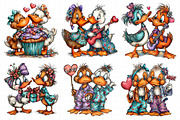 Whimsical Duck Couple Clipart, an Illustration by Daily.Designs (Thumbnail 4 of 8)