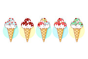 Ice cream scoop, popsicle set, a Food Illustration by Foxys Graphic (Thumbnail 3 of 3)