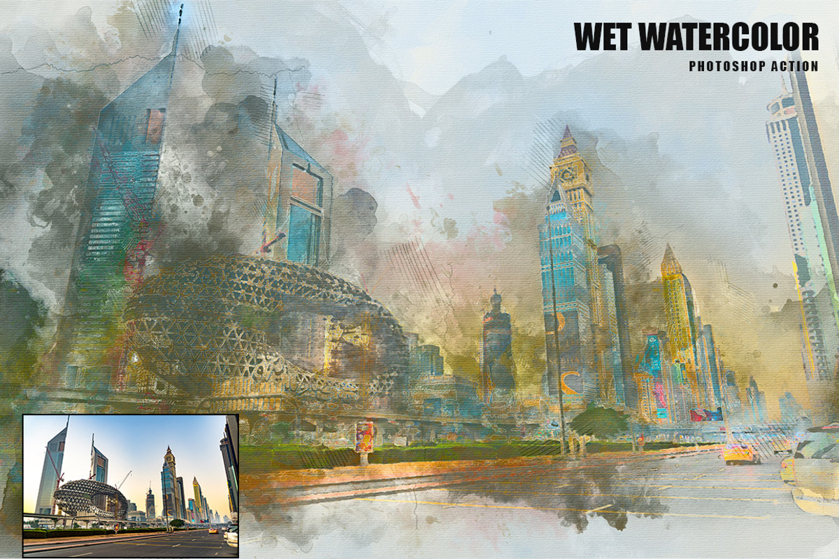 Wet Watercolor Photoshop Action, an Action Add-On by AndriyFM (Photo 12 of 20)