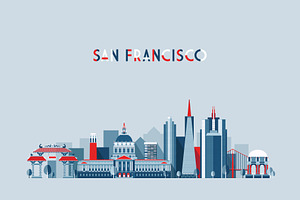 San Francisco skyline, USA, an Illustration by TheMountBirdStudio