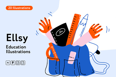 Ellsy Education Illustrations, an Education Illustration by Welovegraphics