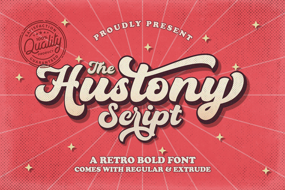 Hustony - Retro Bold Script, a Script Font by MJB Letters (Photo 1 of 10)