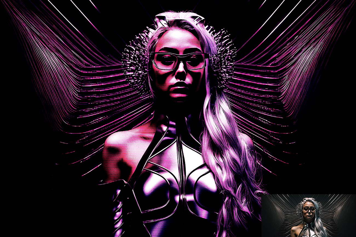 Cyberpunk RGB Analog Photoshop, a Brushes & More by Studio Retouch (Photo 2 of 16)