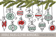 Hand Drawn Bulbs Clipart and Brushes, a Decorative Illustration by Colors on Paper (Thumbnail 1 of 5)