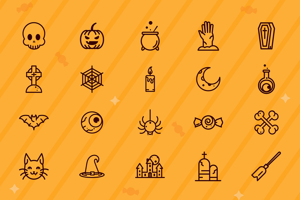 Halloween Spooky Icons Set, a Templates & Theme by studiogstock (Photo 1 of 3)