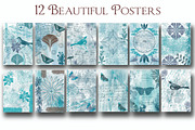 Vintage Blue Mixed Media A4 Posters, a Texture Illustration by Luna Y Mar (Thumbnail 2 of 8)
