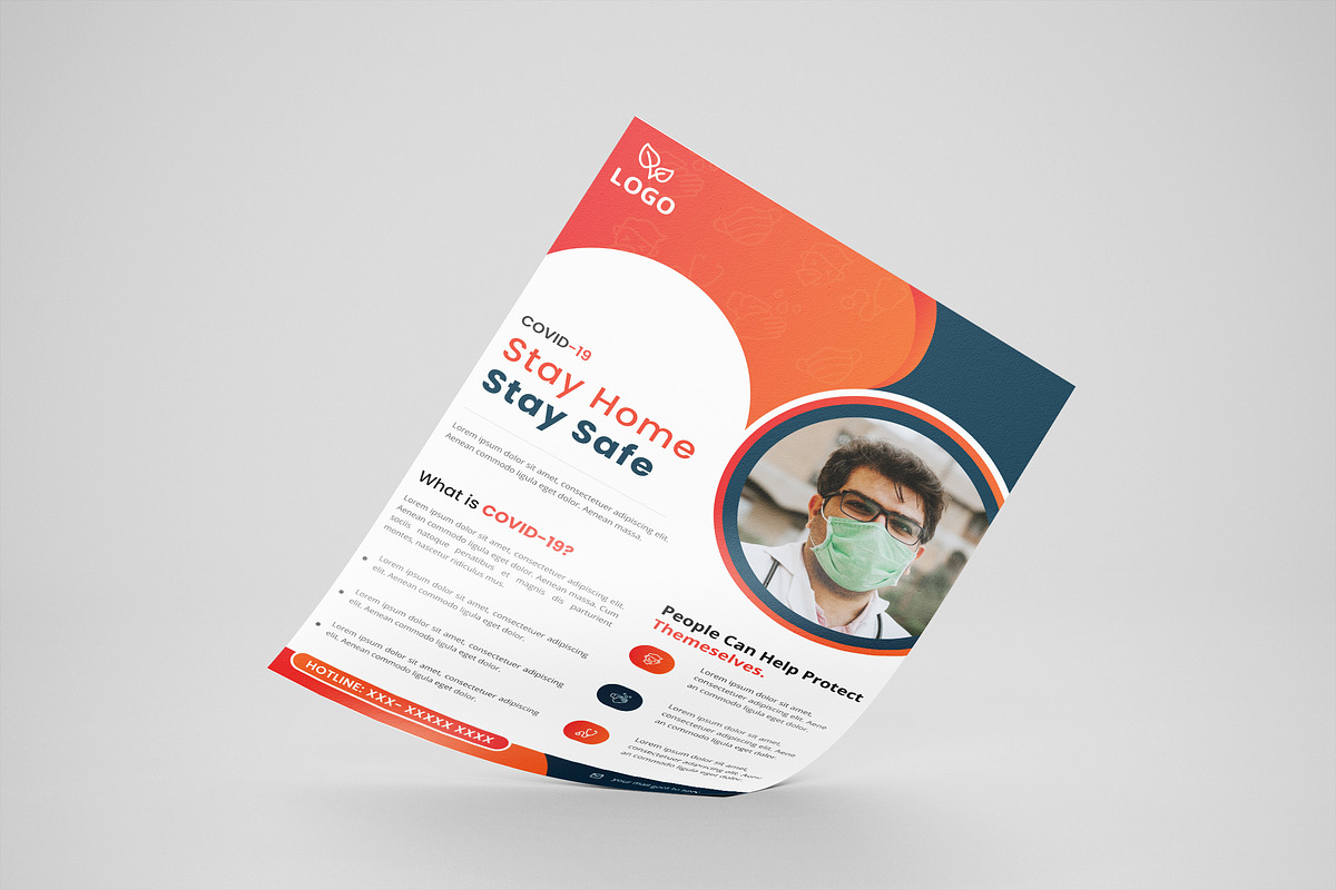 COVID-19 Flyer Template, a Flyer Template by UI_Expert (Photo 1 of 4)