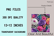 Floral Zebra Print Digital Papers, a Pattern Graphic by SVGArt (Thumbnail 7 of 9)