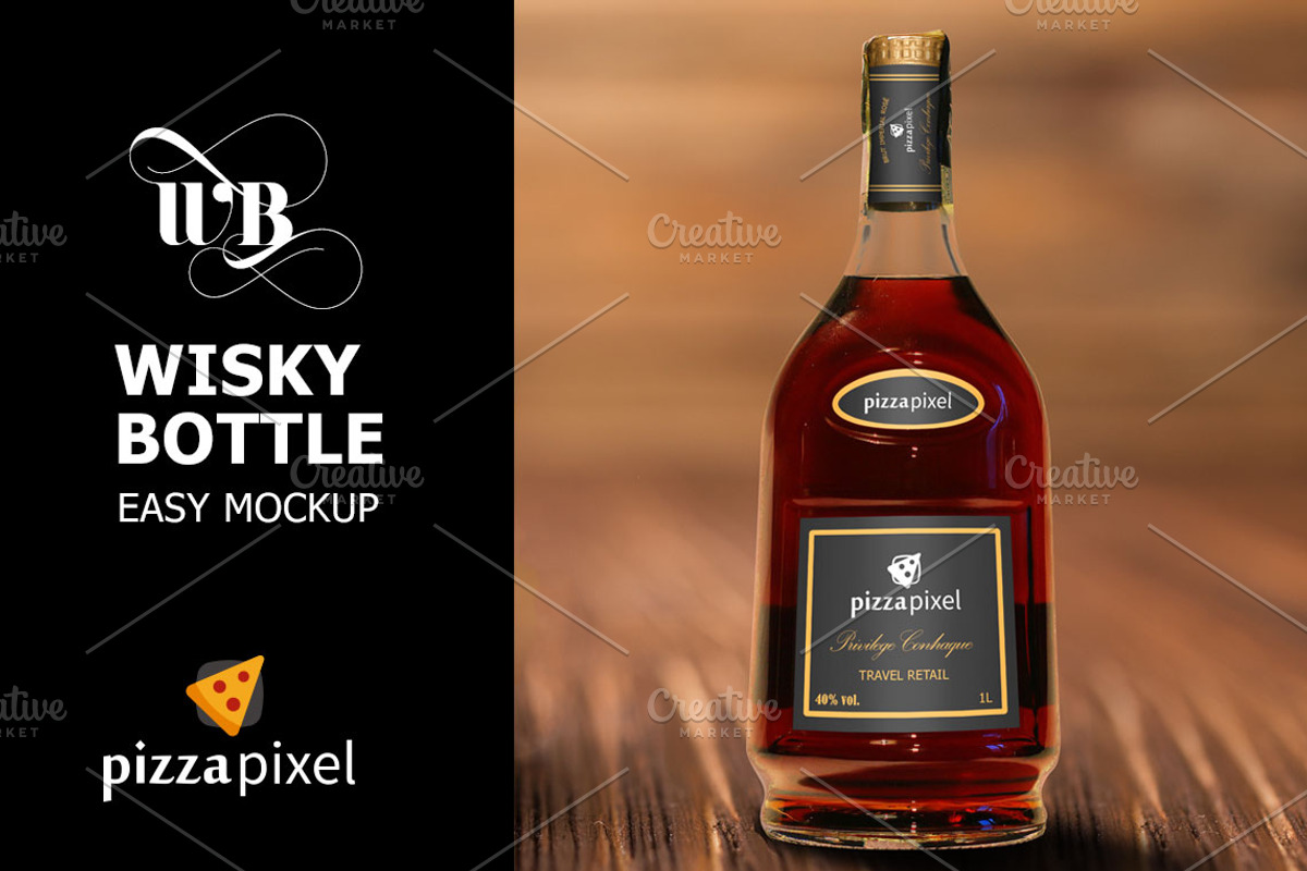 Easy Wisky Bottle Mockup (SALE), a Product Mockup by Pizza Pixel (Photo 3 of 4)