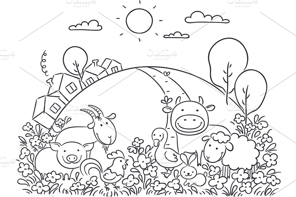 Outline cartoon kids illustration, an Illustration by Bubert Art (Photo 7 of 33)