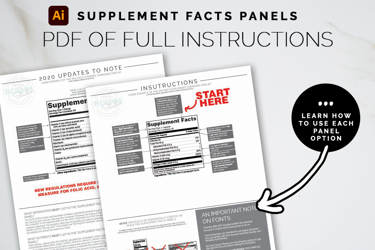 Adobe Supplement Facts Labels Temp, a Branding & Logo Template by Bdemm Studio (Photo 6 of 6)