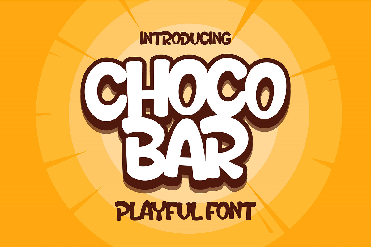 Choco Bar Playful Display, a Handwritten Font by Gumrega Studio (Photo 1 of 7)