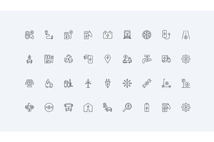 Electric energy transport icons, a Transportation Illustration by Lemberg Vector