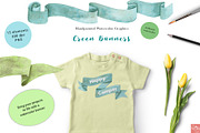 Green Watercolor Banners, an Illustration by LittleAcornGraphics (Thumbnail 2 of 4)