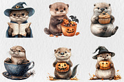Halloween Cute Otter Clipart, a Seasonal Illustration by Rose Art (Thumbnail 4 of 5)