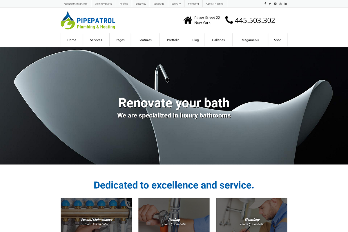 Pipepatrol - Plumber WordPress Theme, a WordPress Template by 7Theme