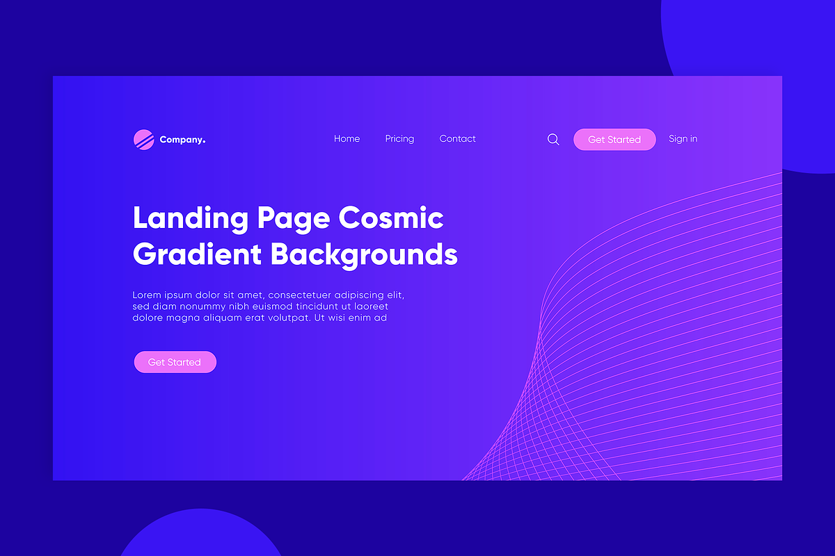 20 Futuristic Vector Web Designs, a Landing Page Template by QASO (Photo 9 of 11)