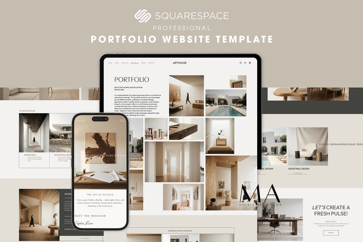 Squarespace Portfolio Template, a Squarespace Template by Mockup Art Atelier (Photo 5 of 10)