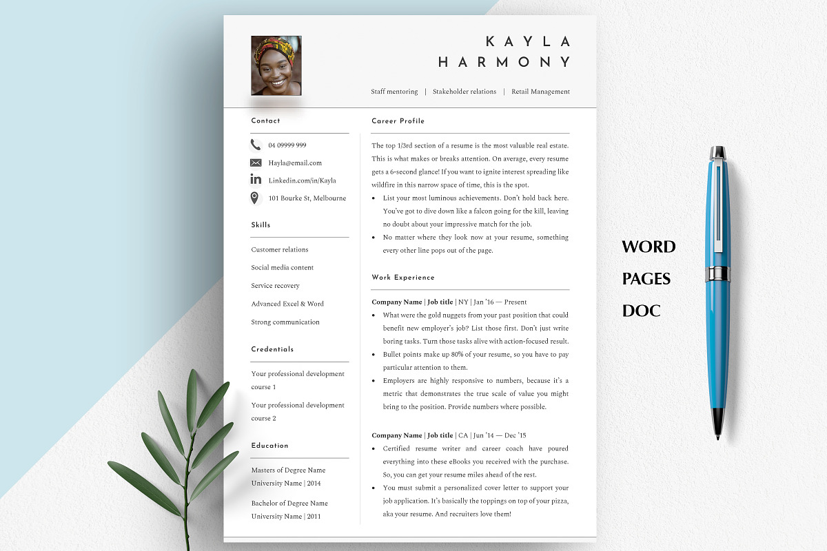 ATS Friendly CV Template Word, Pages, a Resume Template by Career Canvas (Photo 8 of 11)