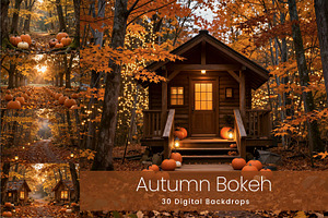 30 Autumn Bokeh Digital Backdrops