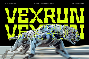 Vexrun – Modern Futuristic Font, a Handwritten Font by overlaytemplates