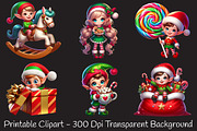 Cute Elf Christmas Clipart Bundle, an Illustration by RobertsArt (Thumbnail 5 of 7)