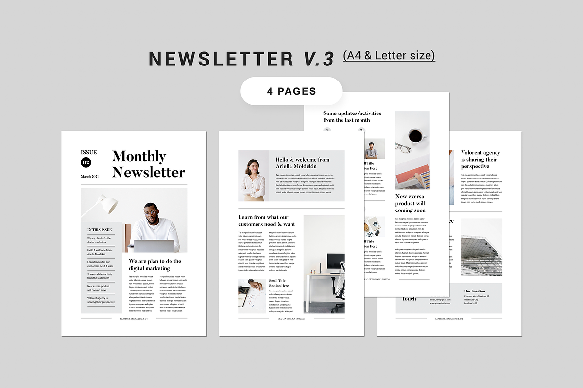 Newsletter Bundle | MS Word & Indd, a Magazine Template by Leaflove (Photo 4 of 10)