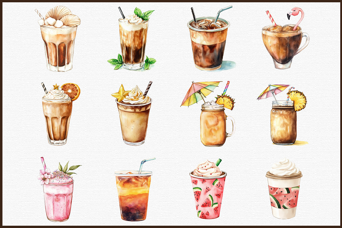 Summer Coffee Sublimation Clipart Bu, an Illustration by Sublimation Artist (Photo 3 of 6)