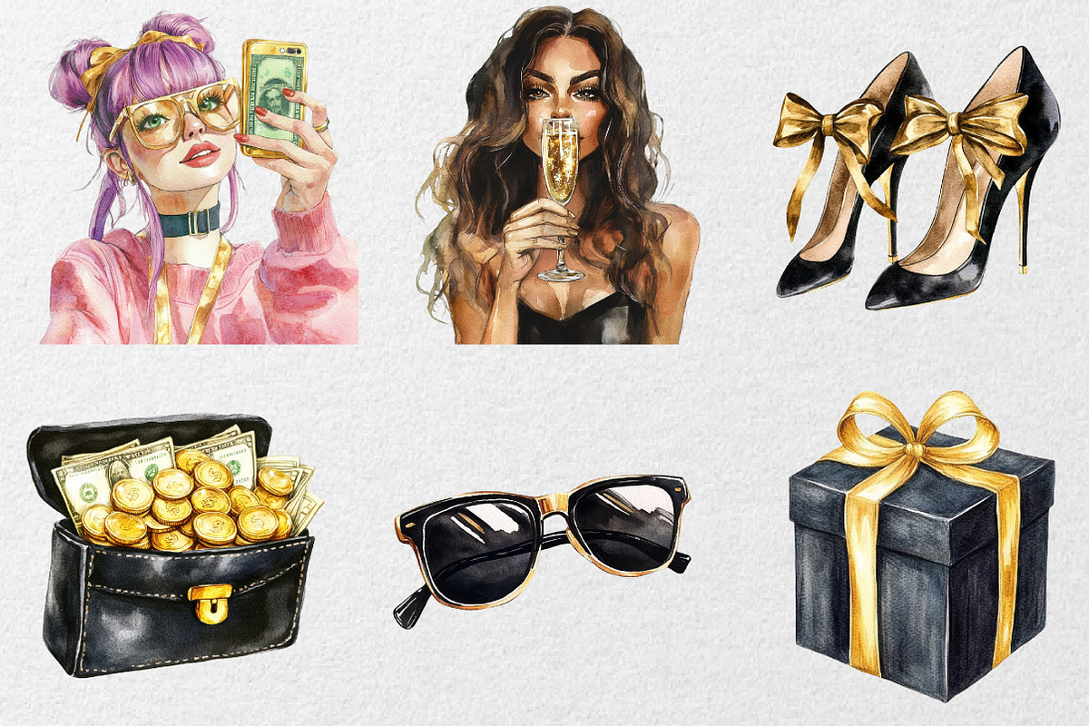 Black and Gold  Black Friday, an Illustration by DreamCafeArt (Photo 4 of 7)