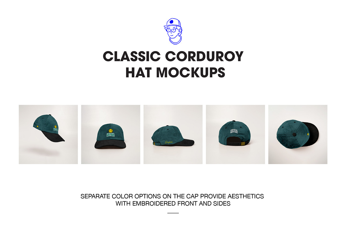 Corduroy cap,hat mockups, a Hat Mockup by made_by_nope (Photo 4 of 5)