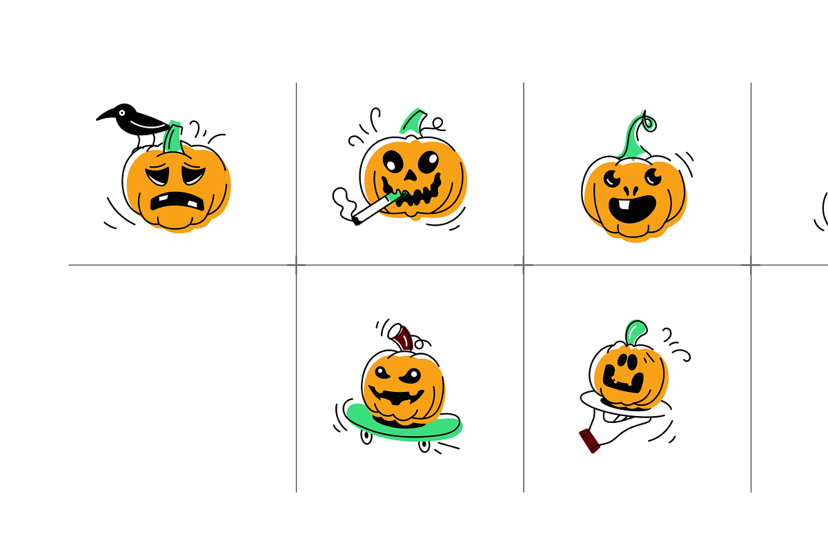 Animated Pumpkin Doodle Icons, a Duotone Icon by Vectors Market (Photo 6 of 9)