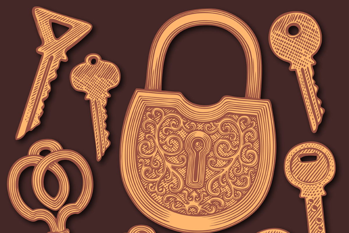 Design set Keys. Vector engraving, a Decorative Illustration by Vector Engraving (Photo 3 of 4)