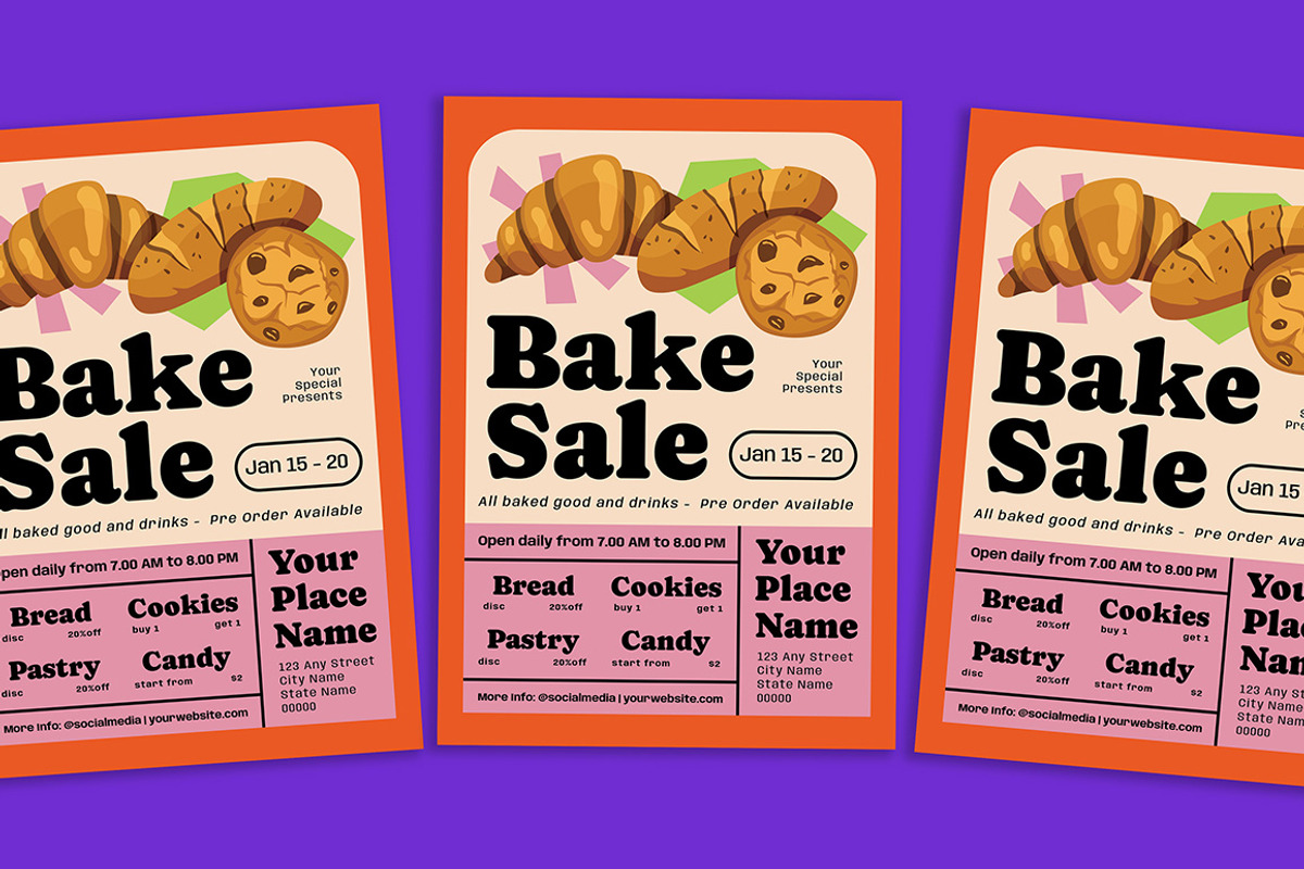 Playful Bake Sale Flyer, a Flyer Template by Gumico Studio. (Photo 1 of 3)