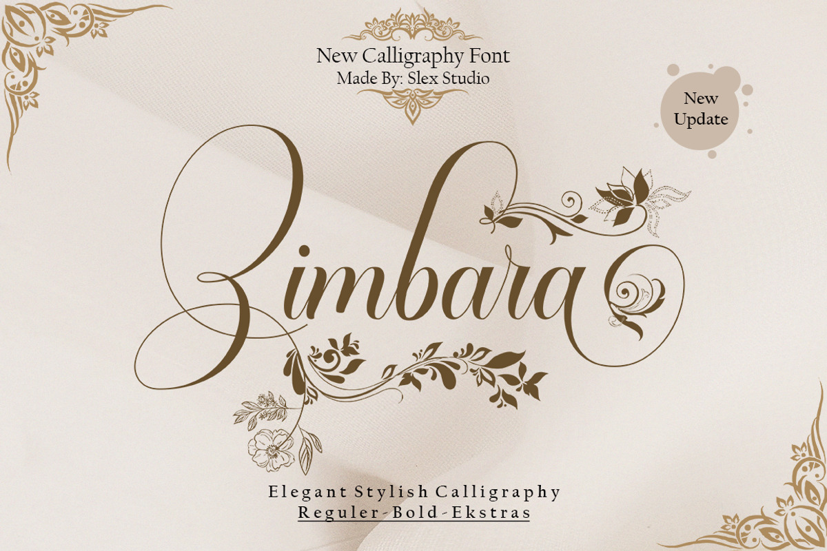 Zimbara, a Script Font by Slex Studio (Photo 1 of 11)