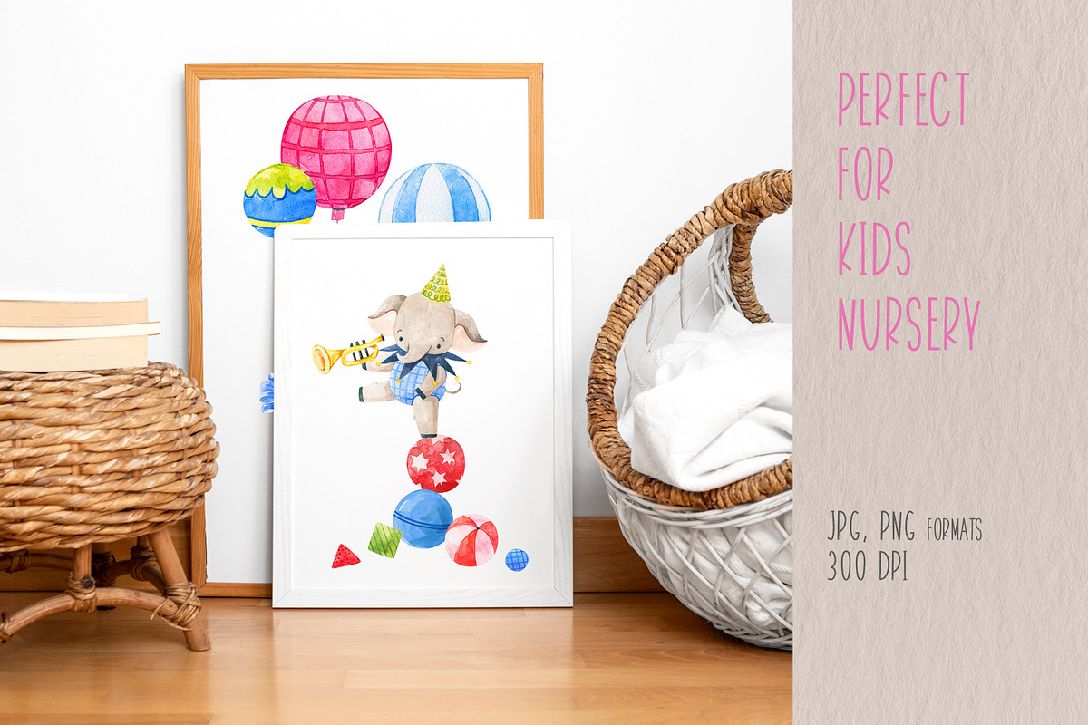 Watercolor Circus Animals Clipart, an Animal Illustration by the_myro (Photo 13 of 16)