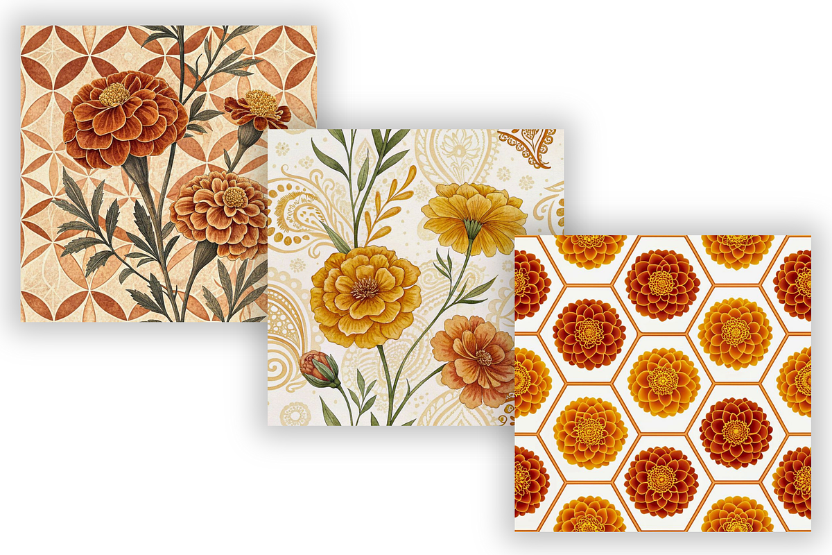 Geometric Marigold Seamless Pattern, a Pattern Graphic by FloridPrintables (Photo 5 of 7)