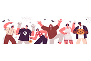 People at Halloween party banners, a Seasonal Illustration by Good Studio (Thumbnail 3 of 3)