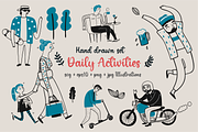 Hand drawn daily life activities, a Person Illustration by Huza Studio (Thumbnail 1 of 9)