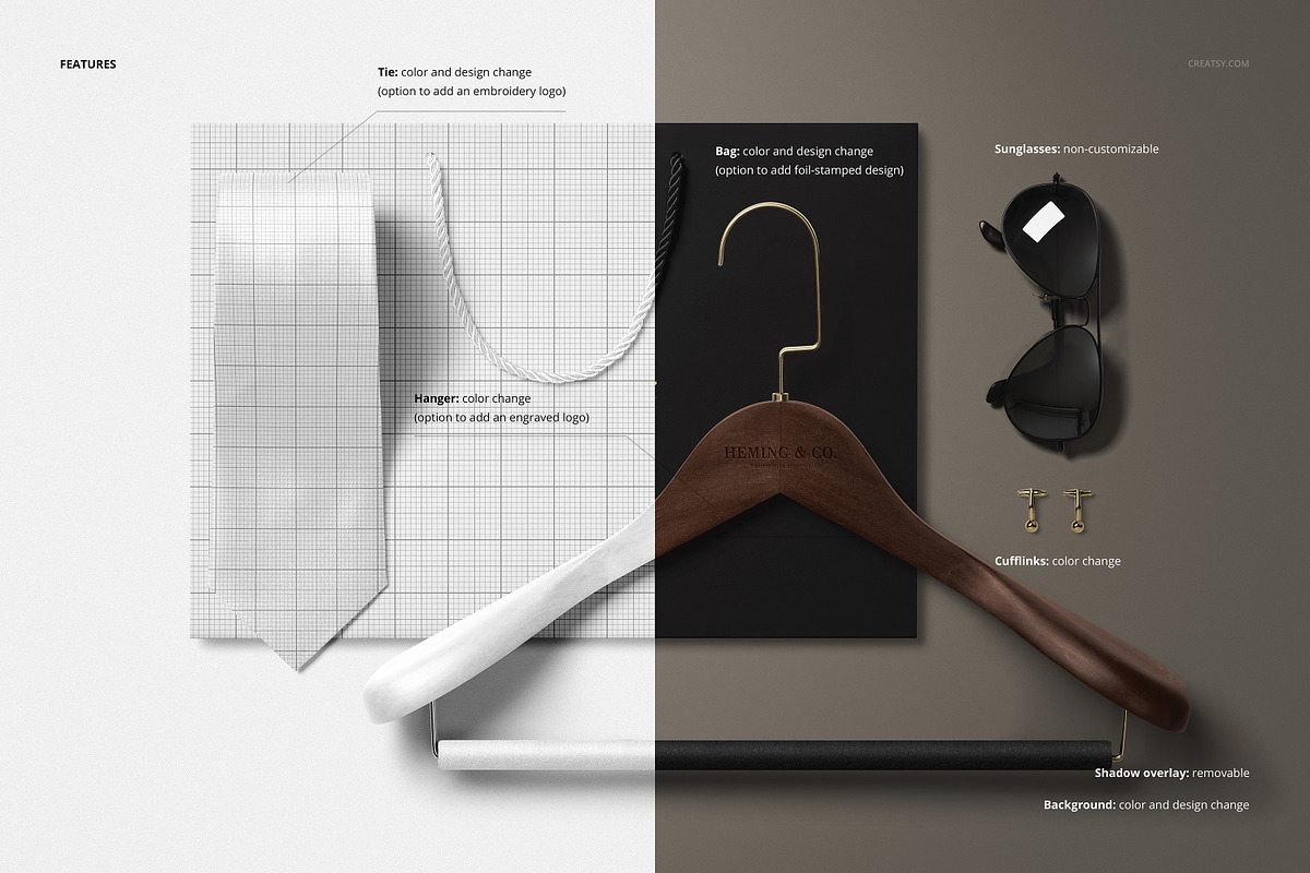 Men’s Accessories Identity Mockup, a Product Mockup by Creatsy (Photo 3 of 5)